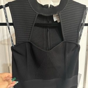NWT HERVE LEGER CUTOUT BLACK DRESS SIZE SMALL